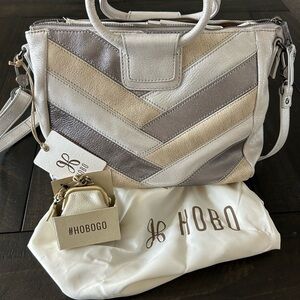 Hobo Women's Cream and Gray Leather Bag
